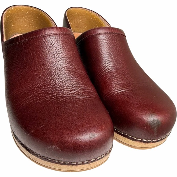Dansko Brenna EU 38 Cordovan Milled Leather Clogs Womens Comfort Nurse - Picture 8 of 14